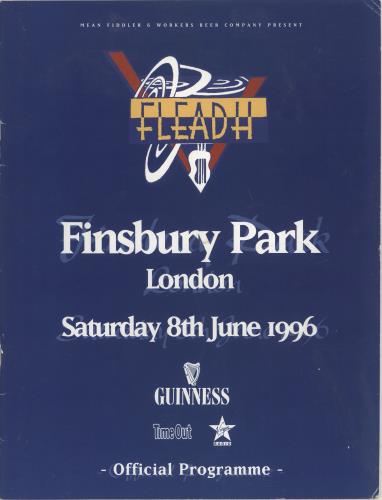 Sting Fleadh tour programme UK STITRFL712833