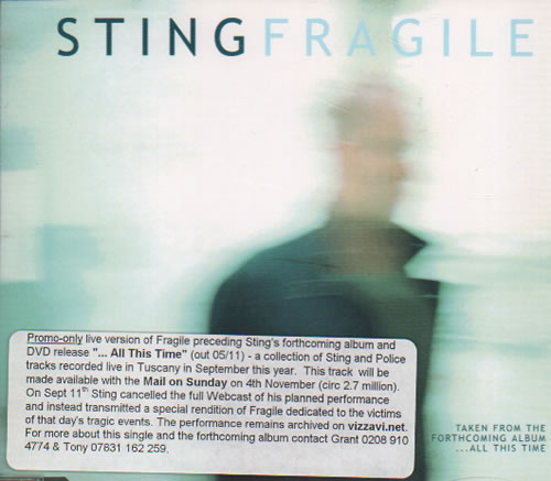Sting Fragile CD-R acetate UK STICRFR200279