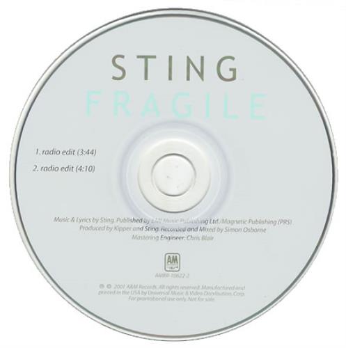 Sting Fragile CD single (CD5 / 5") US STIC5FR201883