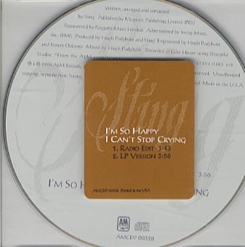Sting I'm So Happy I Can't Stop Crying CD single (CD5 / 5") US STIC5IM78474