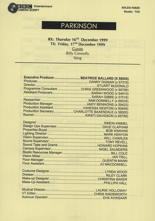 Sting Parkinson memorabilia UK STIMMPA569237