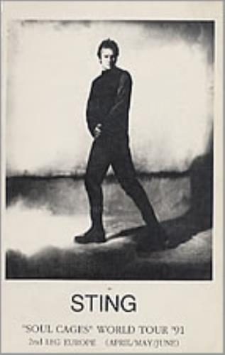 Sting Soul Cages World Tour '91 Itinerary UK STIITSO225680