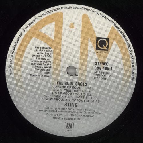 Sting The Soul Cages - Q-Sound - Promotional Stickered Sleeve vinyl LP album (LP record) UK STILPTH888154