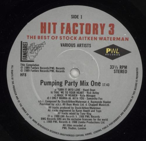 Stock Aitken Waterman Hit Factory 3 2-LP vinyl record set (Double LP Album) UK SAW2LHI137736