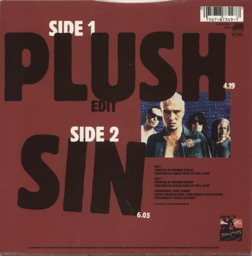 Stone Temple Pilots Plush 7" vinyl single (7 inch record / 45) UK PTS07PL191847