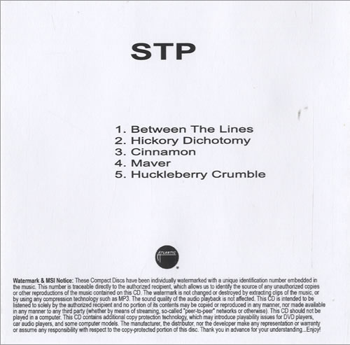 Stone Temple Pilots STP CD-R acetate US PTSCRST509728