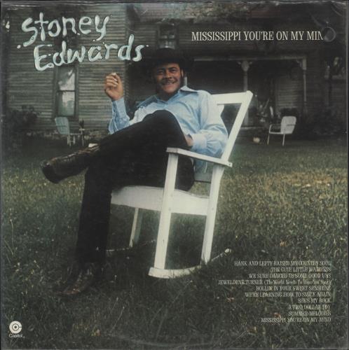 Stoney Edwards Mississippi You're On My Mind - Punch Hole vinyl LP album (LP record) US ZT7LPMI717795