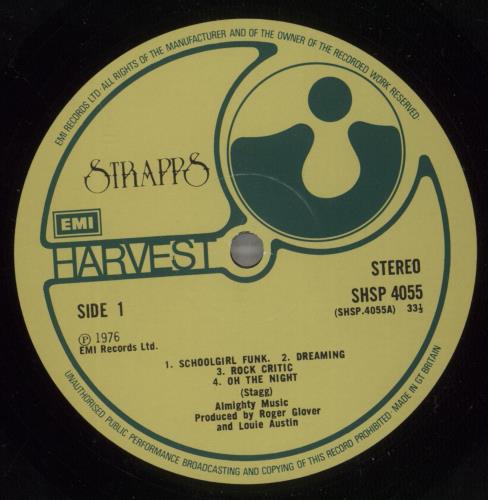 Strapps Strapps vinyl LP album (LP record) UK SG9LPST364105
