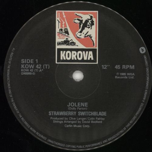Strawberry Switchblade Jolene 12" vinyl single (12 inch record / Maxi-single) UK SWS12JO37693