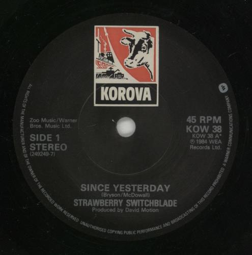 Strawberry Switchblade Since Yesterday 7" vinyl single (7 inch record / 45) UK SWS07SI30814
