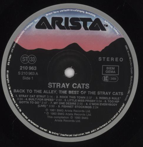 Stray Cats Back To The Alley - The Best Of The Stray Cats vinyl LP album (LP record) German SRYLPBA834585