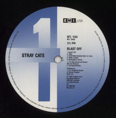 Stray Cats Blast Off ! vinyl LP album (LP record) UK SRYLPBL573118