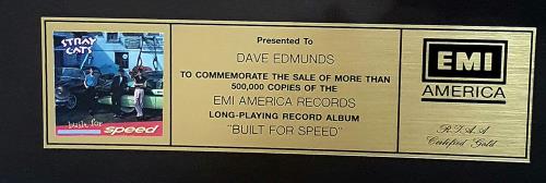 Stray Cats Built For Speed - Gold award disc US SRYAWBU753599