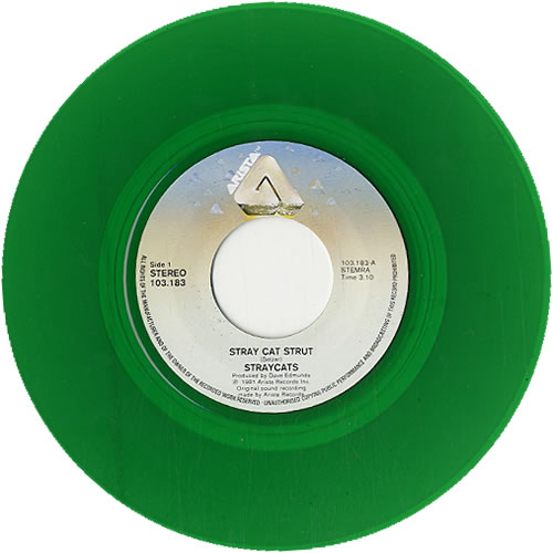 Stray Cats Stray Cat Strut - Green vinyl 7" vinyl single (7 inch record / 45) Dutch SRY07ST627046