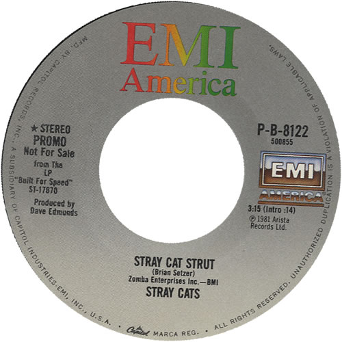 Stray Cats Stray Cat Strut 7" vinyl single (7 inch record / 45) US SRY07ST456874