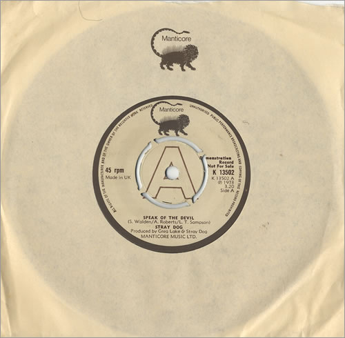 Stray Dog Speak Of The Devil 7" vinyl single (7 inch record / 45) UK YDG07SP474593