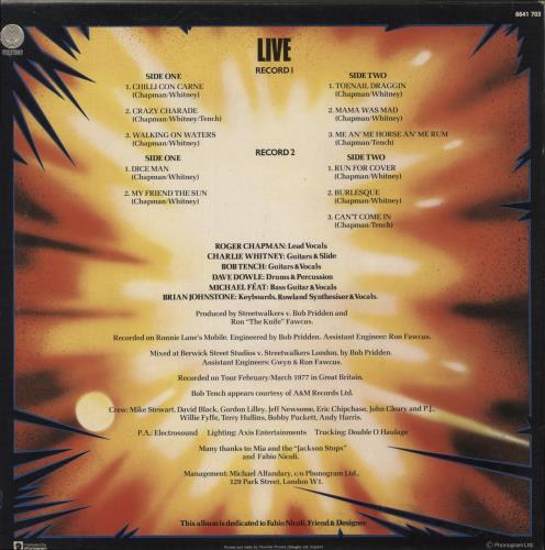 Streetwalkers Live 2-LP vinyl record set (Double LP Album) UK SWR2LLI173932