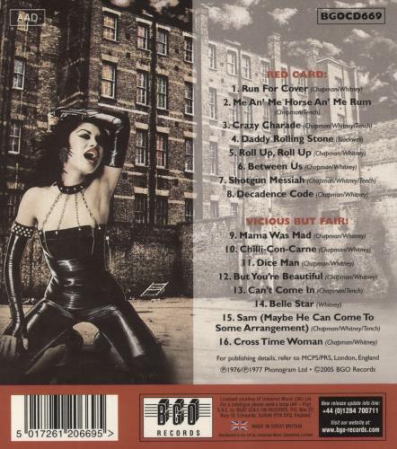 Streetwalkers Red Card / Vicious But Fair + Slipcase CD album (CDLP) UK SWRCDRE813185