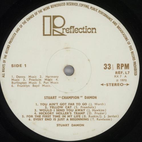 Stuart Damon Stuart "Champion" Damon vinyl LP album (LP record) UK 3SDLPST456627