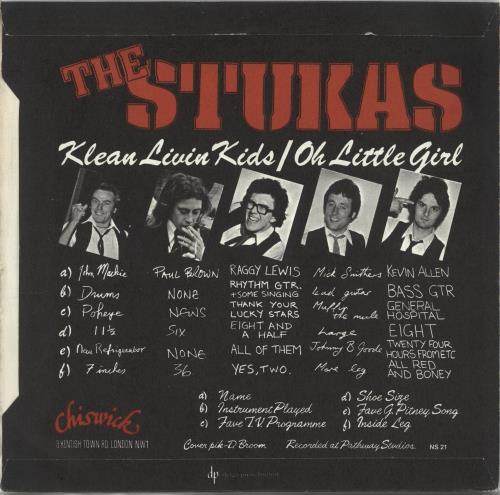 Stukas Klean Living Kids / Oh Little Girl 7" vinyl single (7 inch record / 45) UK WYX07KL618737