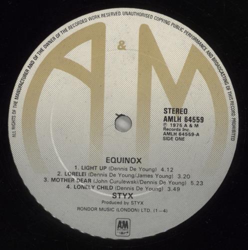 Styx Equinox vinyl LP album (LP record) UK STXLPEQ417057