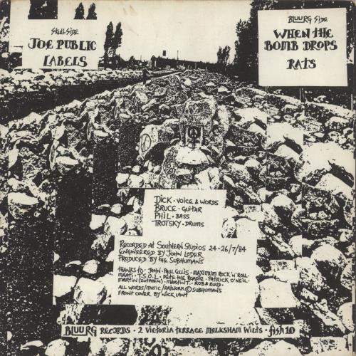 Subhumans Rats 7" vinyl single (7 inch record / 45) UK BHU07RA548340