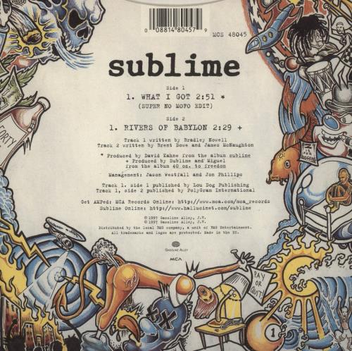 Sublime What I Got - Yellow Vinyl 7" vinyl single (7 inch record / 45) UK S/B07WH869460