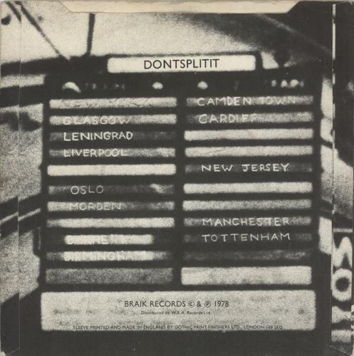 Subway Sect Nobody's Scared - VG 7" vinyl single (7 inch record / 45) UK SWU07NO867673