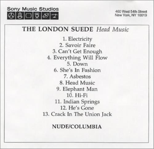 Suede Head Music CD-R acetate US SUECRHE137124
