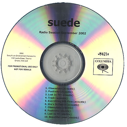 Suede Radio Session September 2002 CD-R acetate Canadian SUECRRA455747