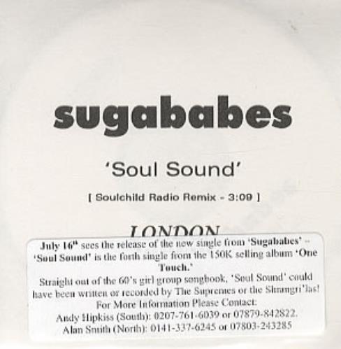 Sugababes Soul Sound CD-R acetate UK SGBCRSO333609