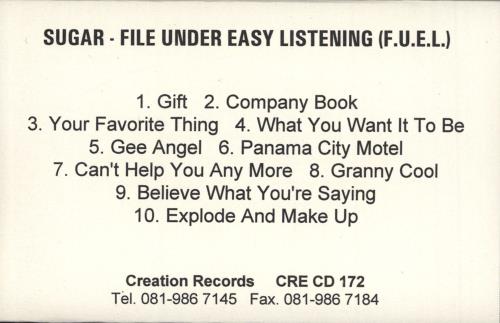 Sugar (90s) File Under Easy Listening cassette album UK SGRCLFI43797