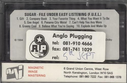 Sugar (90s) File Under Easy Listening cassette album UK SGRCLFI43797