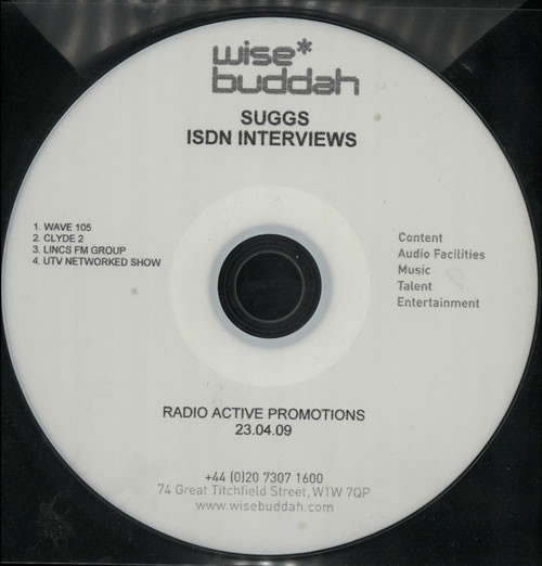 Suggs ISDN Interviews CD-R acetate UK SGGCRIS571707