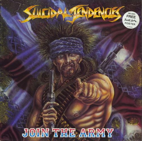 Suicidal Tendencies Join The Army - Poster vinyl LP album (LP record) UK SUILPJO780704
