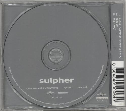 Sulpher You Ruined Everything CD album (CDLP) UK ULRCDYO872888