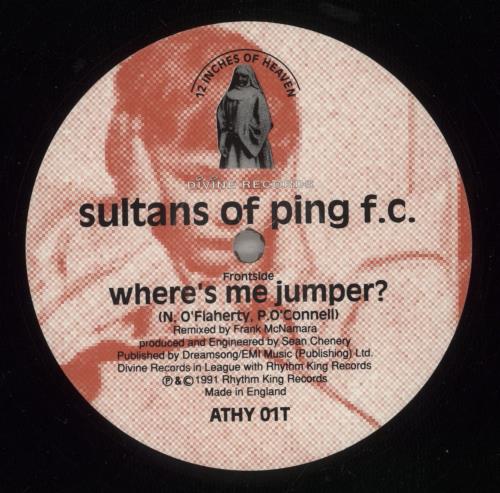 Sultans Of Ping F.C. Where's Me Jumper 12" vinyl single (12 inch record / Maxi-single) UK OPI12WH387027