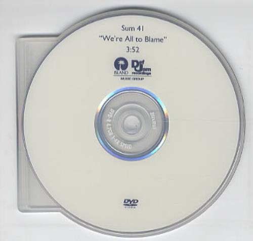 Sum 41 We're All To Blame DVD Single US S41DSWE314995