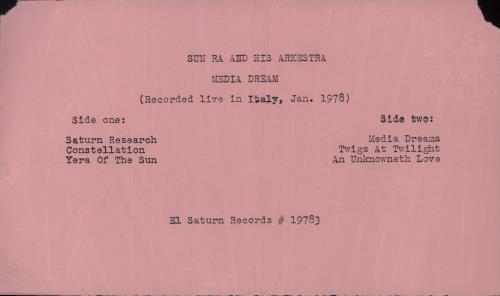 Sun Ra Media Dreams vinyl LP album (LP record) US SR4LPME871723