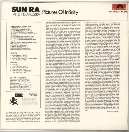 Sun Ra Pictures Of Infinity vinyl LP album (LP record) UK SR4LPPI704612