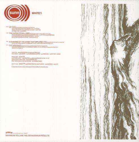 Sunn O))) White1 2-LP vinyl record set (Double LP Album) US SUQ2LWH870042