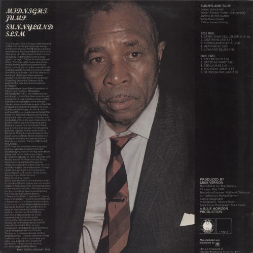 Sunnyland Slim Midnight Jump - VG vinyl LP album (LP record) UK SL-LPMI862198