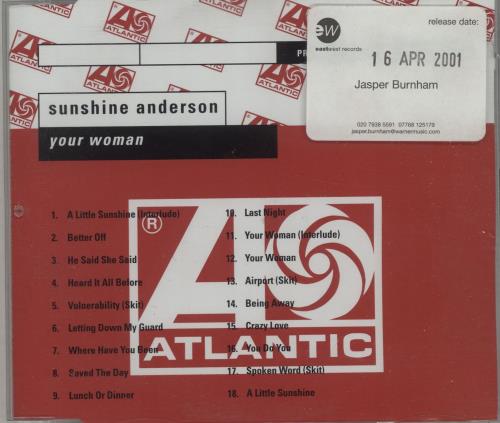 Sunshine Anderson Your Woman CD album (CDLP) German X6NCDYO666314