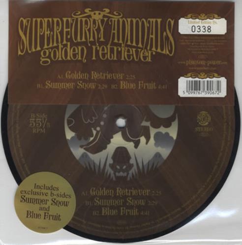 Super Furry Animals Golden Retriever 7" vinyl picture disc (7 inch picture disc single) UK SFA7PGO252563