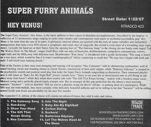 Super Furry Animals Hey Venus CD album (CDLP) US SFACDHE428599