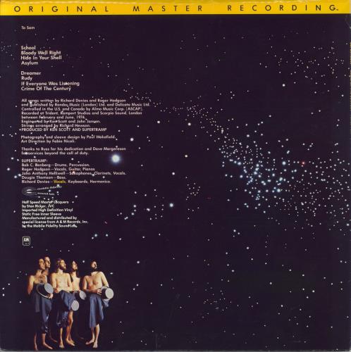 Supertramp Crime Of The Century vinyl LP album (LP record) US SPTLPCR501588