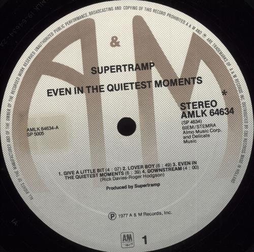 Supertramp Even In The Quietest Moments... vinyl LP album (LP record) Dutch SPTLPEV672372