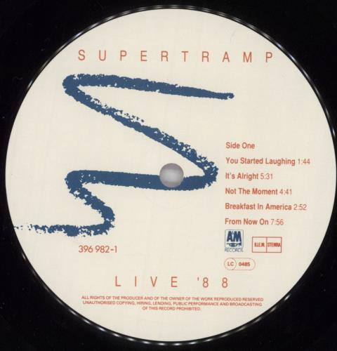 Supertramp Live '88 vinyl LP album (LP record) UK SPTLPLI823127