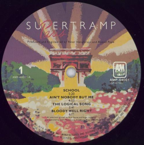 Supertramp Paris 2-LP vinyl record set (Double LP Album) Japanese SPT2LPA206351
