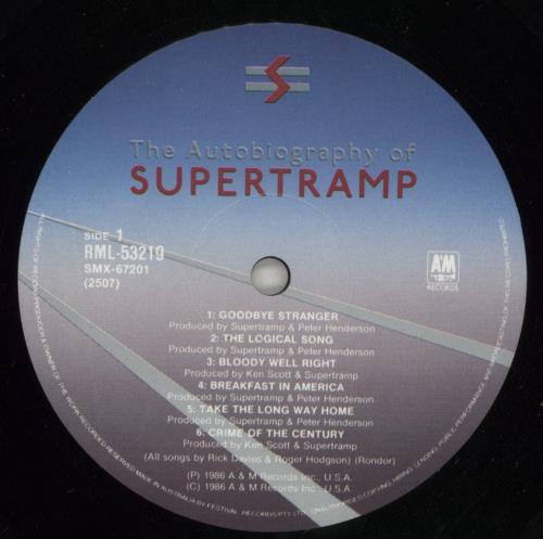 Supertramp The Autobiography Of Supertramp vinyl LP album (LP record) Australian SPTLPTH873050